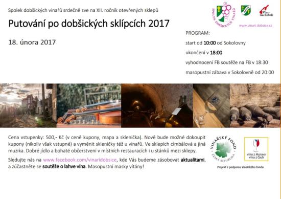 Pozvánka na XII. ročník Putování po dobšických sklípcích - 18. únor 2017